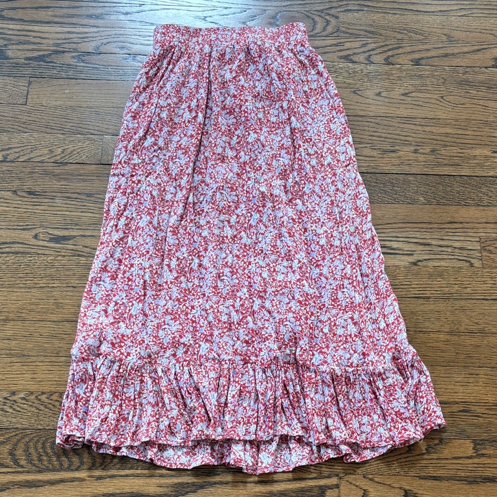 Abercrombie & Fitch Floral Red & purple Maxi Skirt, xS